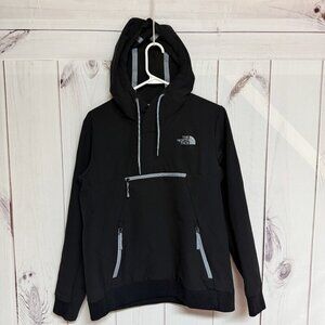 The North Face Tekno Pullover Womens M Black Soft-Shell Hoodie EUC